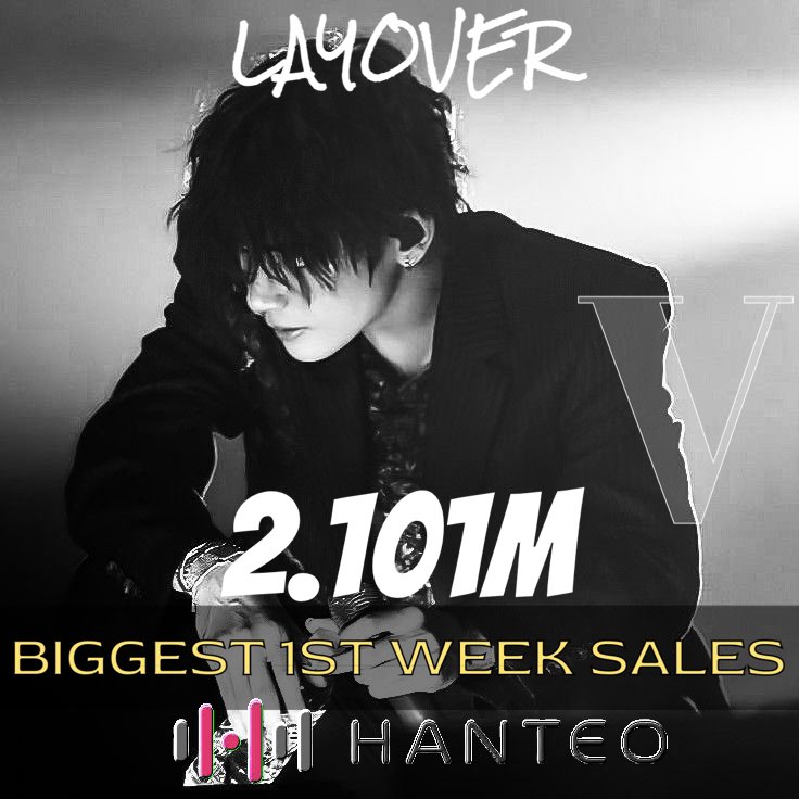 #V_Layover now holds the record for the Biggest 1st Week Sales by a soloist in Hanteo history with more than 2.101M sales
Is also the best-selling album by a solo artist on Circle Gaon in history of all time

#KimTaehyung #김태형 #뷔 #V