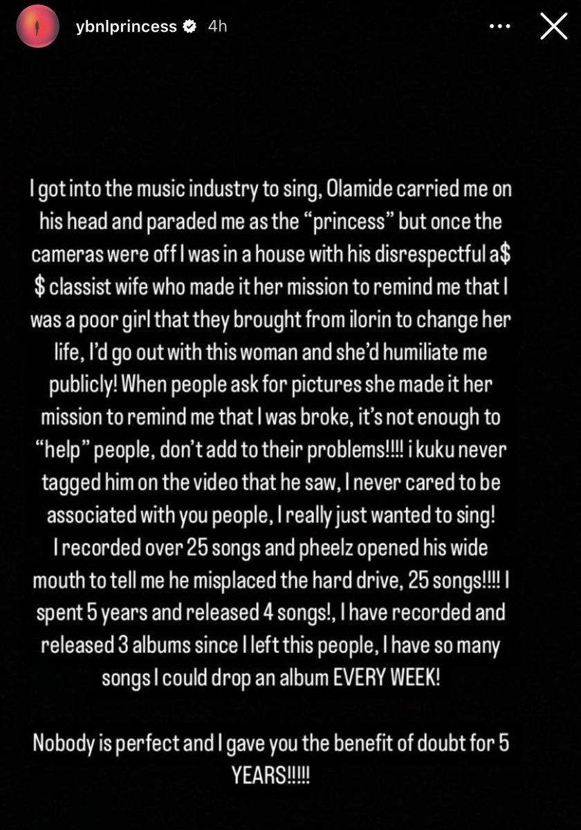 CorrectJnr's tweet photo. YBNL princess, Temmie Ovwasa talks about her time with label and Olamide’s wife https://t.co/GbItLER4QJ