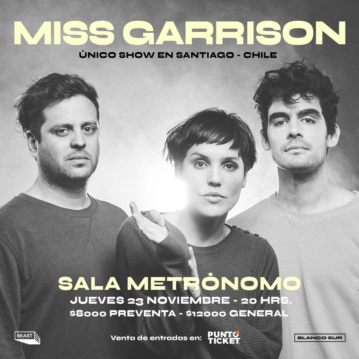 beastdiscos's tweet photo. @missgarrison vuelve a los escenarios! 23 de noviembre en #SalaMetronomo, preventa en @puntoticket aquí: https://t.co/Ntfe7sLxs8 https://t.co/dVrUvuyyF1