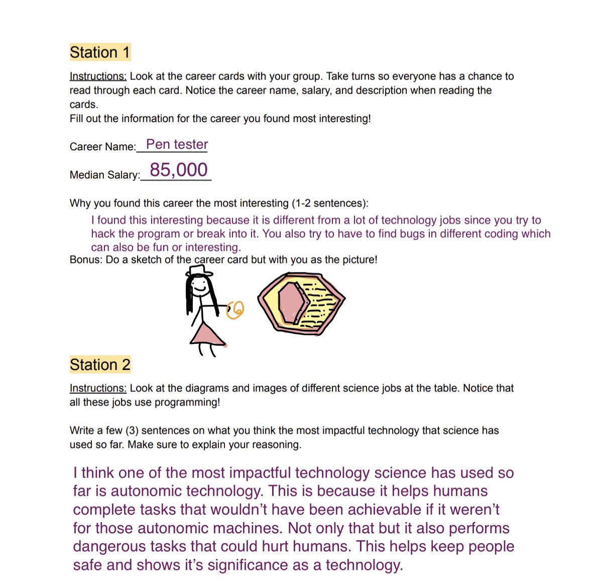 Day 2 of #APCSP: Learners explored careers in Computer Science and Technology! They worked in groups and went through stations where they were able to see how careers in #ComputerScience and #Technology are so diverse. They also learned about artificial intelligence #AI 🤖
