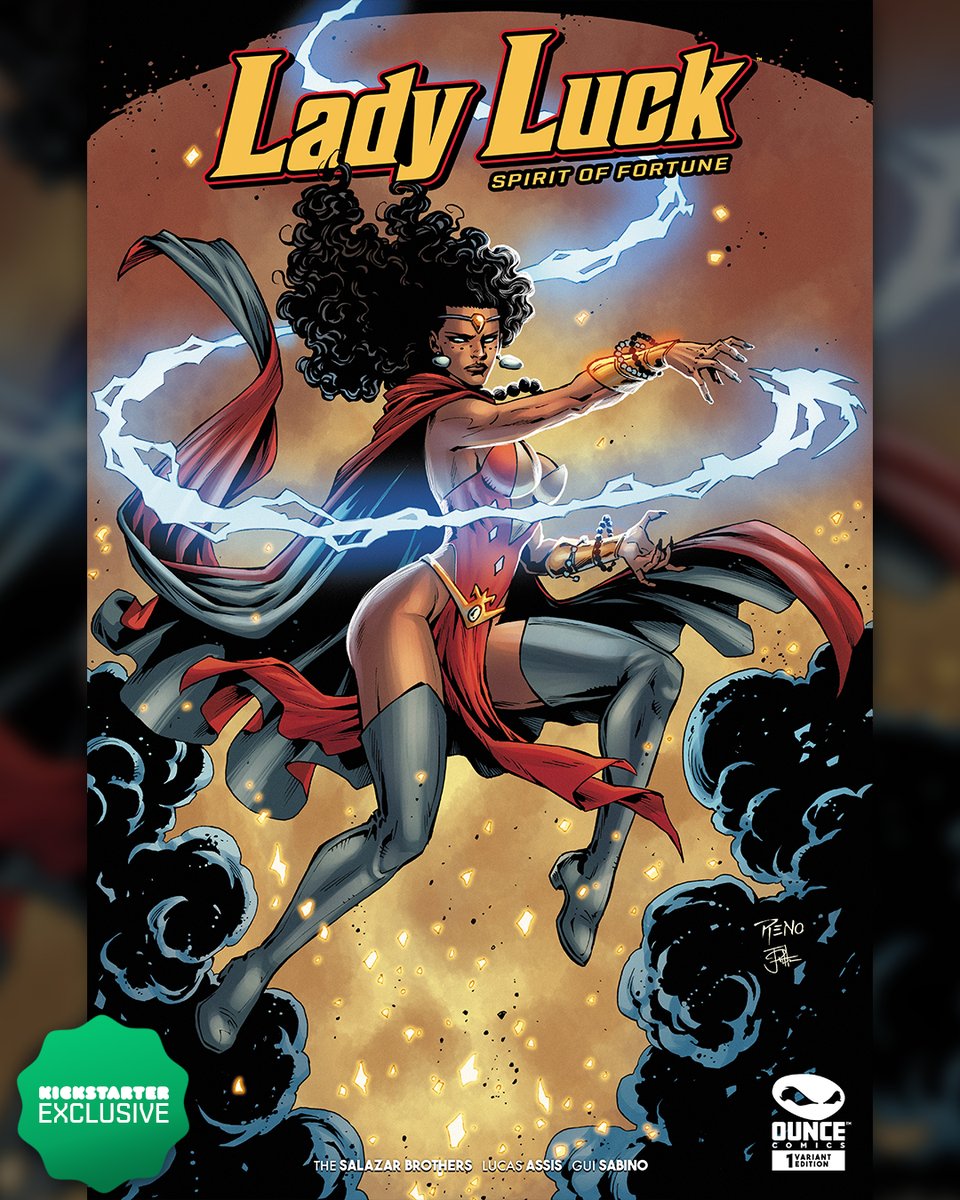 Official cover art for Lady Luck: Spirit of Fortune #1 <a href="/CarlosReno/">Carlos Reno</a> Variant! 

This special variant is an online exclusive, available only during our Kickstarter campaign. Follow our Pre-Launch to secure your copy! kickstarter.com/projects/ounce…

#ladyluck #ouncecomics #indiecomics
