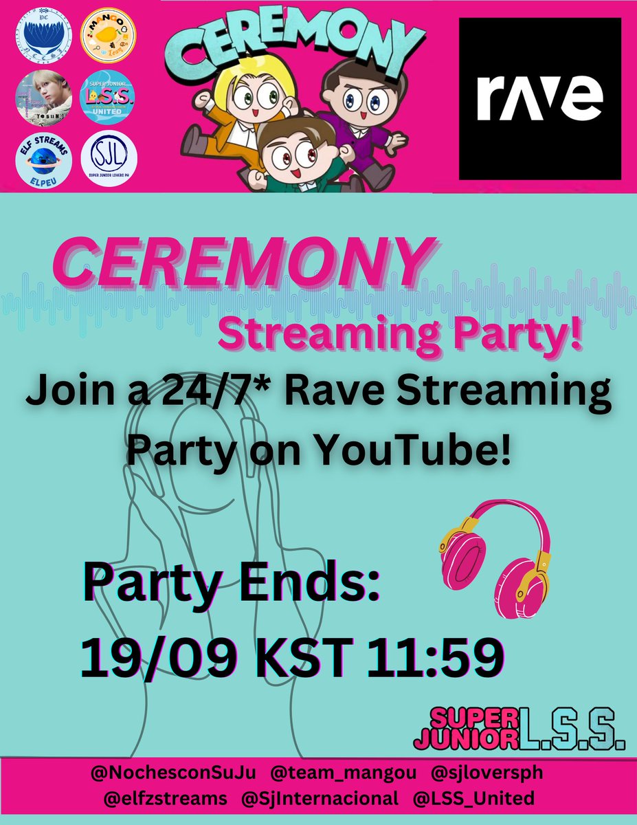 sjloversph's tweet image. 🔴 𝕃𝕀𝕍𝔼 𝟚𝟜/𝟟
Streaming on Rave/Stationhead/Scene

Hello ELF, we invite you to support the new single #SuperJuniosLSS_Ceremony. Several fan bases have come together to use different platforms for streaming and thereby increase the numbers of this beautiful song and show our…