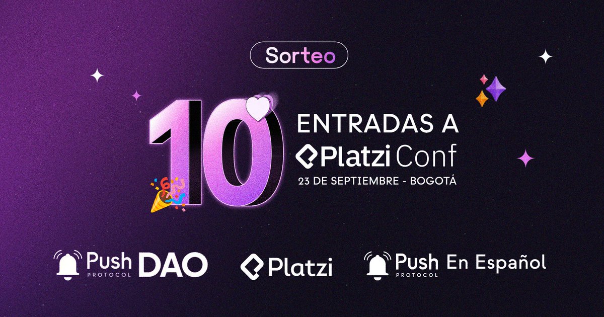 ¿Quién ama aprender asistiendo a conferencias? 🫡

Nuestro grantee <a href="/platzi/">Platzi</a> en <a href="/Push_DAO/">Push DAO</a>, se ha sumado a construir en el ecosistema y nos tiene una gran invitación.

Así que comenta:
¿Por qué quieres asistir a la #PlatziConf en Bog?

Y síguenos para que participes por tu entrada💜