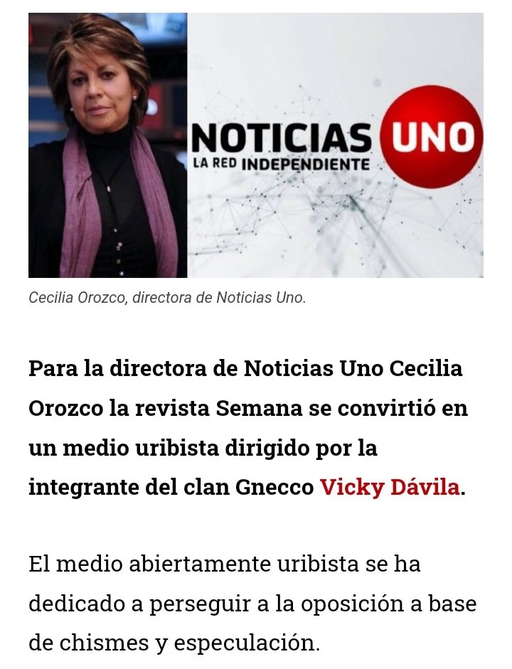 alcadena10's tweet photo. #SomosCeciliaOrozcoT #SomosCeciliaOrozcoT sí, la Periodista, columnista y escritora Cecilia Orozco, dice algo, es porque las cosas son así👌🇨🇴. Mil gracias por  informar la verdad♥️🇨🇴 https://t.co/TbSRfKXTCq