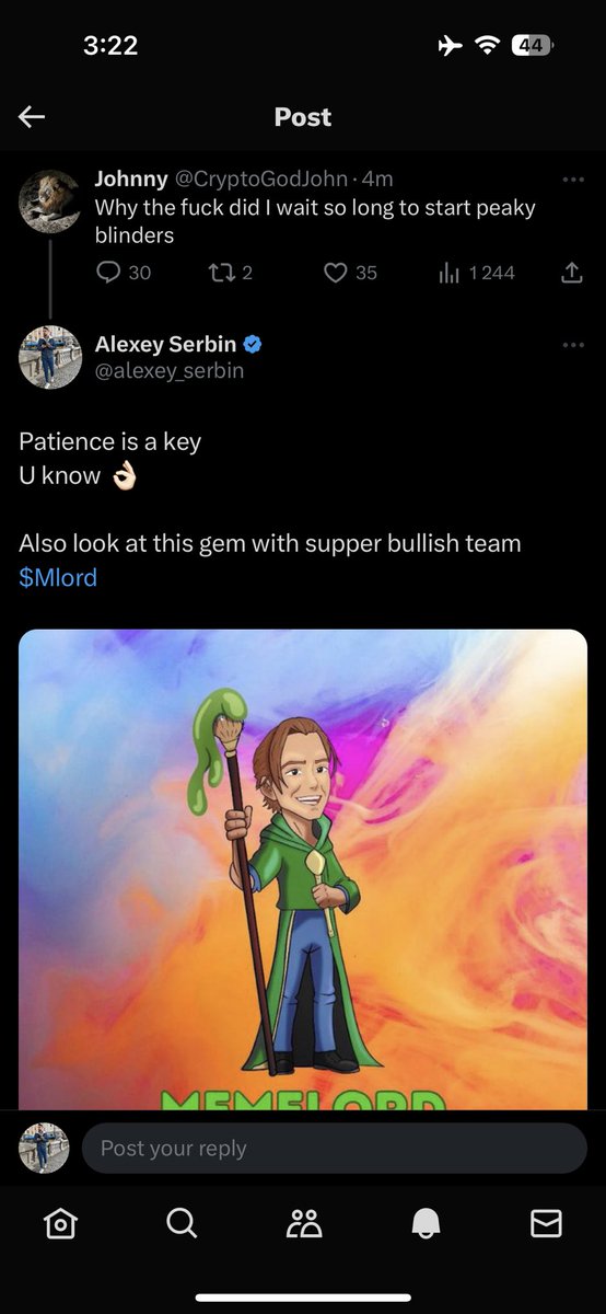 alexey_serbin's tweet photo. @CryptoGodJohn That's why I'm here 
And waiting for your attention 
Look at $Mlord
A lot of whales here https://t.co/D4Npe5pCZ5