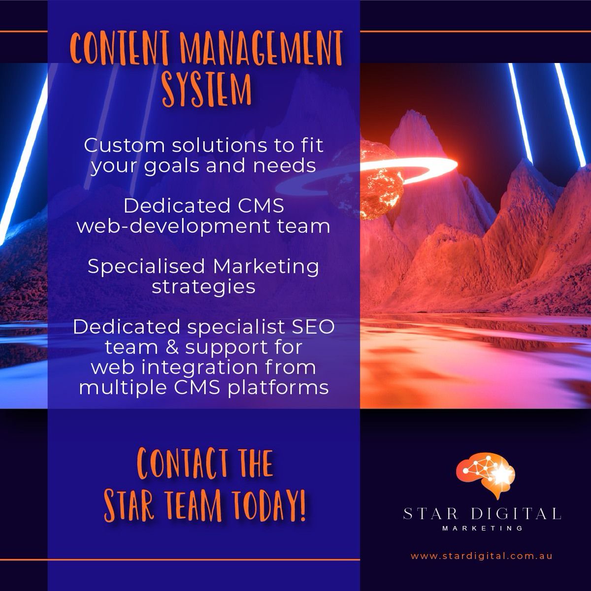 Learn more about our CMS packages and how it can help your business reach the stars!
buff.ly/3sHLSCI 

#stardigitalmarketing #digitalmarketing #contentmanagementsystem #CMS #webdesign #webdevelopment