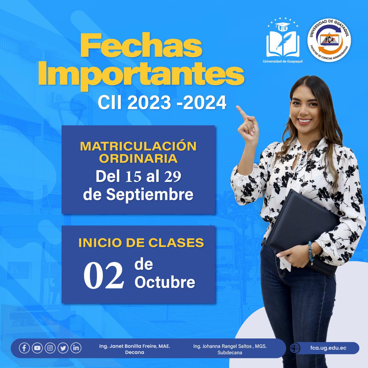 ISACFCA's tweet photo. Atención estudiantes de ISAC Ingeniería en Sistemas Administrativos Computarizados leer el siguiente comunicado.
📍#CienciasAdministrativas
📍#UniversidadDeGuayaquil
📍#Guayaquil #Ecuador
📍#ISAC #ISACFCA #UG
📍#NoticiasUG #SoyFCAUG
📍#ClasesVirtualesUG https://t.co/TWuRPjMl5n