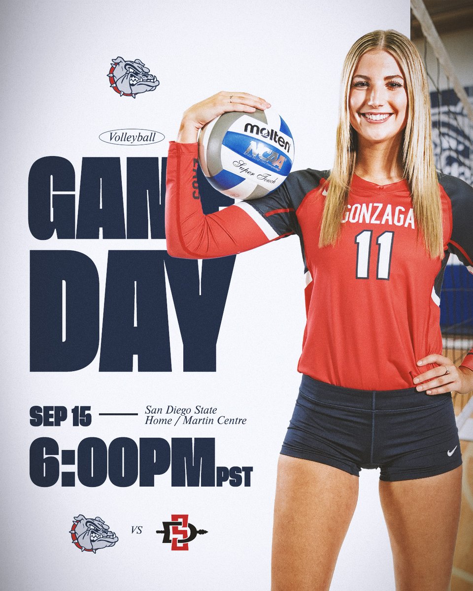 Friday night volleyball in Martin! Zags🆚Aztecs 📍Spokane 🏠Martin Centre ⏰6 p.m. 📊Live Stats: goza.gs/sSDSU 📺ESPN+: goza.gs/wSDSU #GDTBAZ | #gozags | #volleyball | #wcc | #ncaa