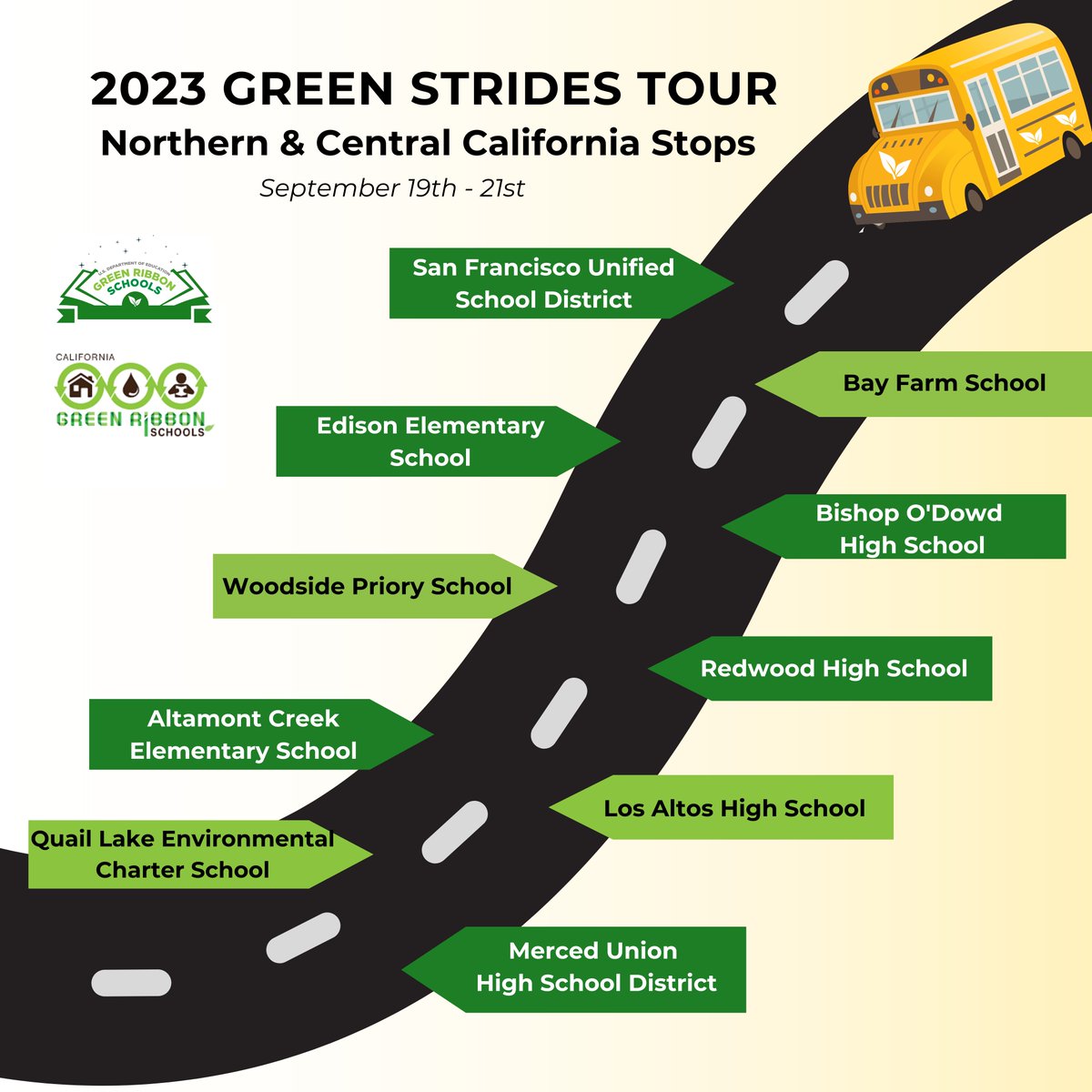 Lots to see on the #GreenStridesTour in @SFUnified, including infrastructure upgrades to improve health and efficiency, green schoolyards, and waste-diversion programs. @usedgov @CAGreenRibbon @CADeptEd