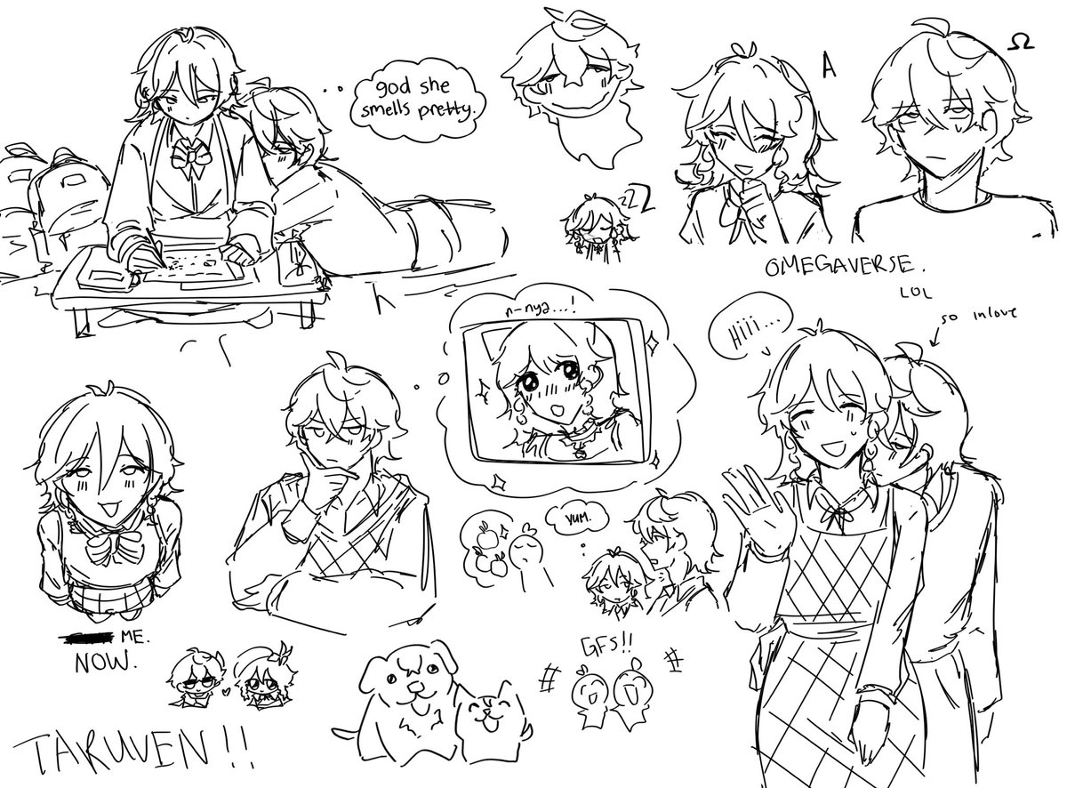 fluutterian's tweet photo. hey sillies #tartaven #chiven #ventaru #taruven #childe #venti https://t.co/JhLfFBvCiz