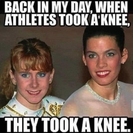 MarkCarneyEgo's tweet photo. Back when "taking a knee" actually meant taking a knee! https://t.co/he4RdMYFm6