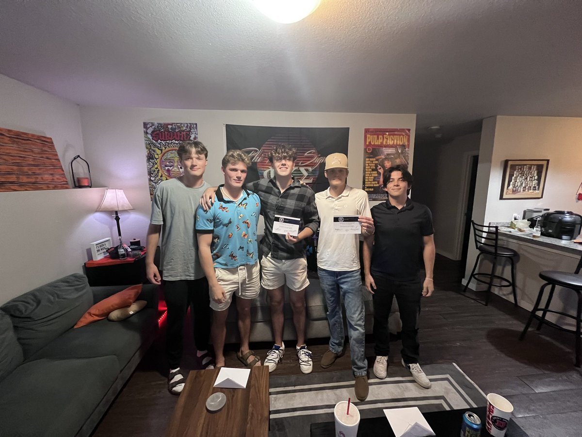pksokstate's tweet photo. Rush has commenced. Congratulations to our first two new members of the Iota PC! We’re excited to have Dylan &amp; Kaden! #okstate #pks #rushphikap 🍊☠️ https://t.co/HKMh2SYvaF
