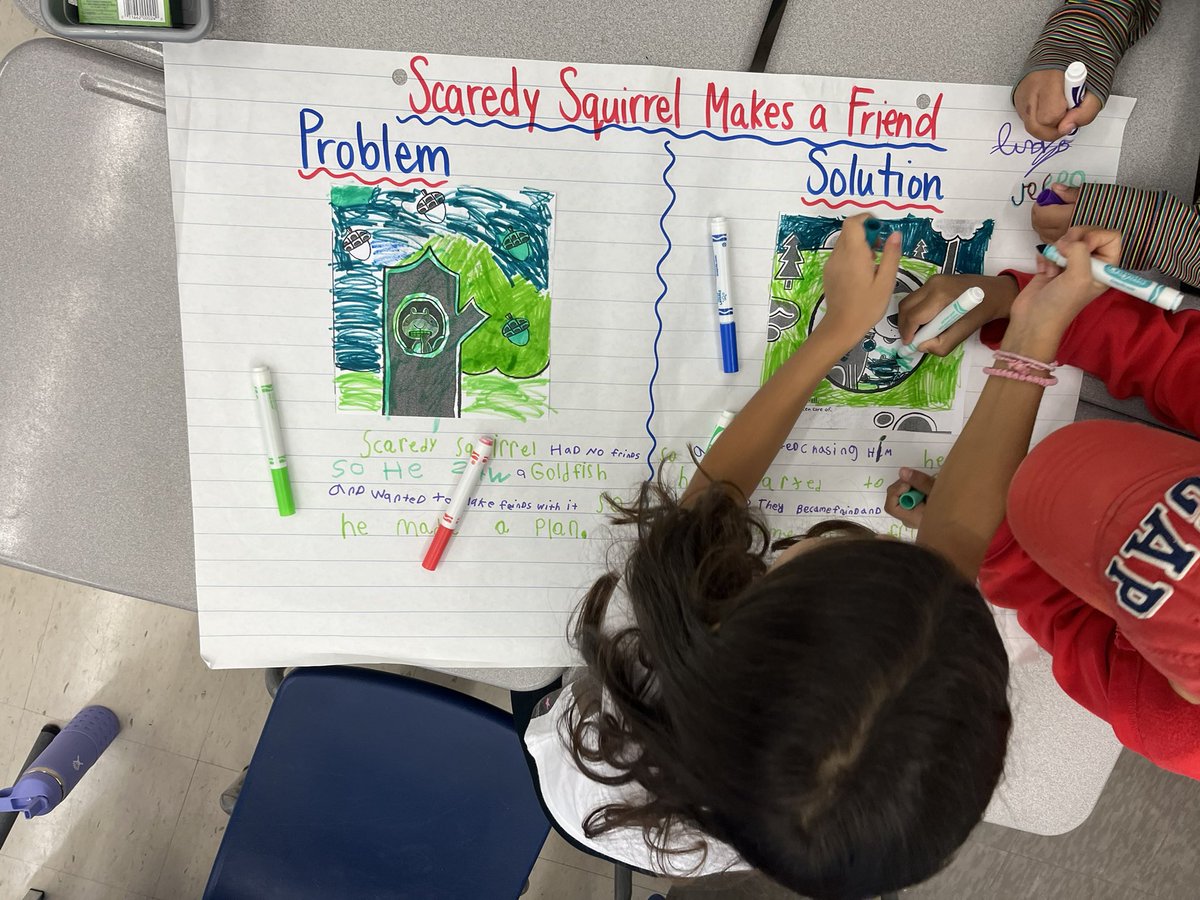 MsGaleAVPS's tweet photo. Working together in groups to determine the problem and solution in the book Scaredy Squirrel Makes a Friend. The students did a great job of writing and sharing their ideas with their classmates. https://t.co/a5F7jlmzvm