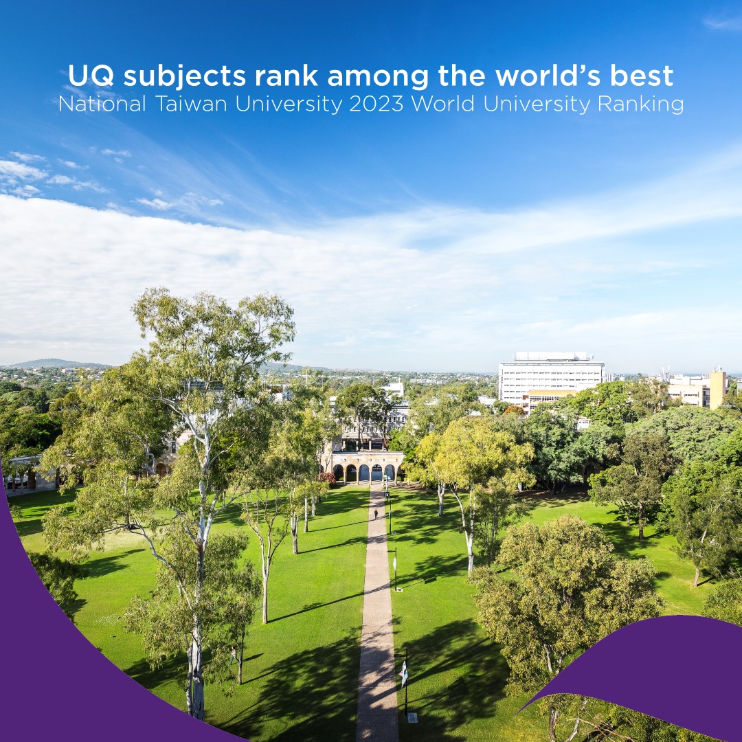 #UQ has ranked 37th in the world in the National Taiwan University World University Ranking, reflecting UQ’s research capabilities 🏆

🎉 UQ featured in the global top 50 in 13 subjects, including Economics and Business.

Read more ➡️ tinyurl.com/yt6emceq