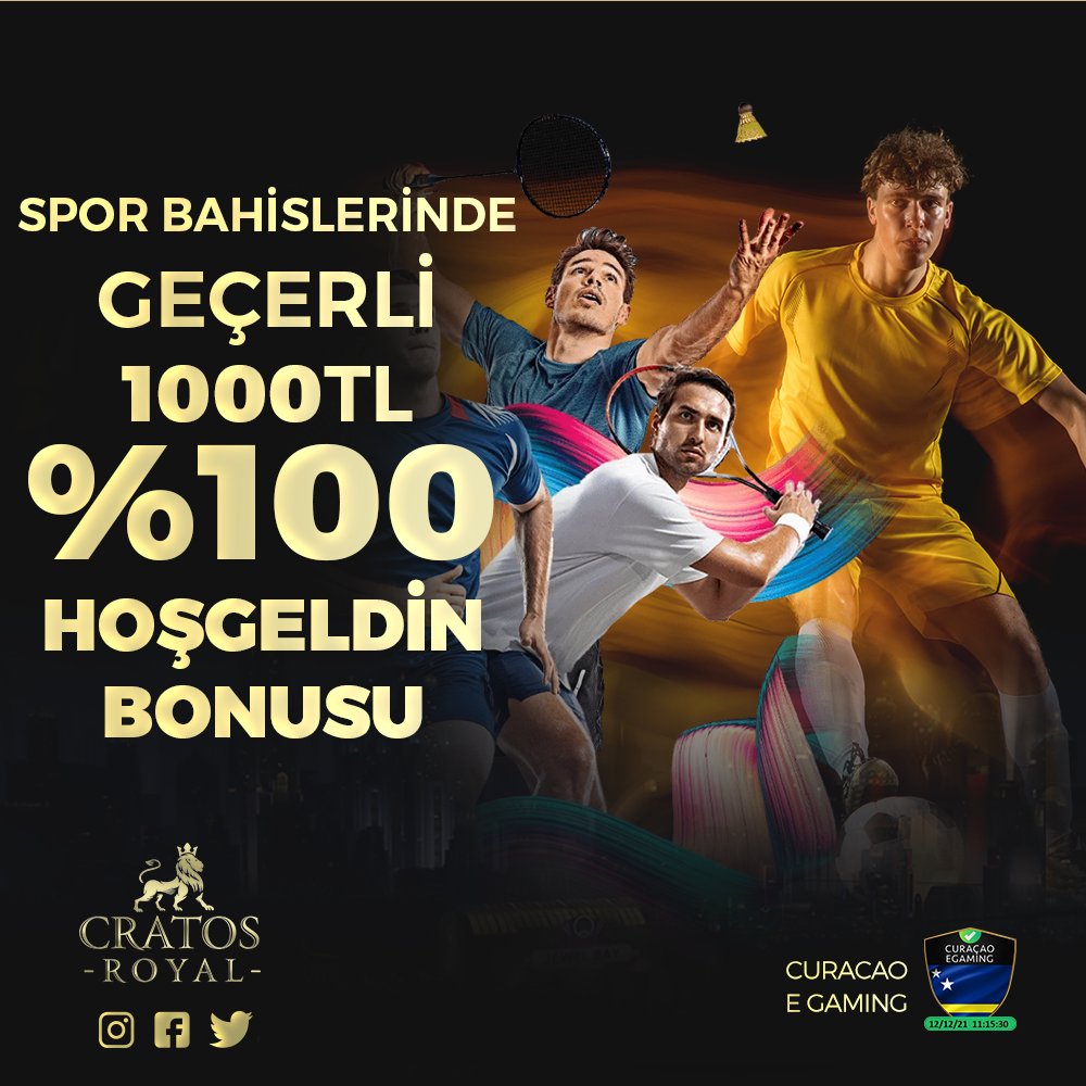 🔥#CratosRoyal 'de 1000TL'ye Kadar %100 İlk Yatırım Spor Bonusu!

🎁 Basit Çevrim, Kolay Kazanç #CratosRoyalBet'te Seni Bekliyor!  

🔥 Spor ve Casino Alanında Geçerli 2.500₺ Ödül İçin Hemen Üye Ol!

✅ #Curacao Lisansı ile Ödeme Garantisi! 

👉cratos.ws/giris