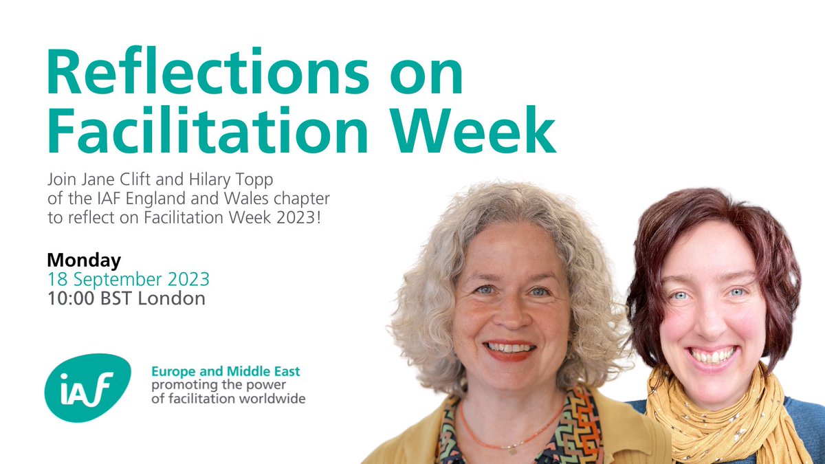 As part of 'rounding off' this year's global facilitation week, the @IAFEnglandWales chapter are inviting people to reflect on 'the week that was'. An opportunity to hear from others about the events they participated in and engaged with. Register now: iaf-world.org/site/events/re…