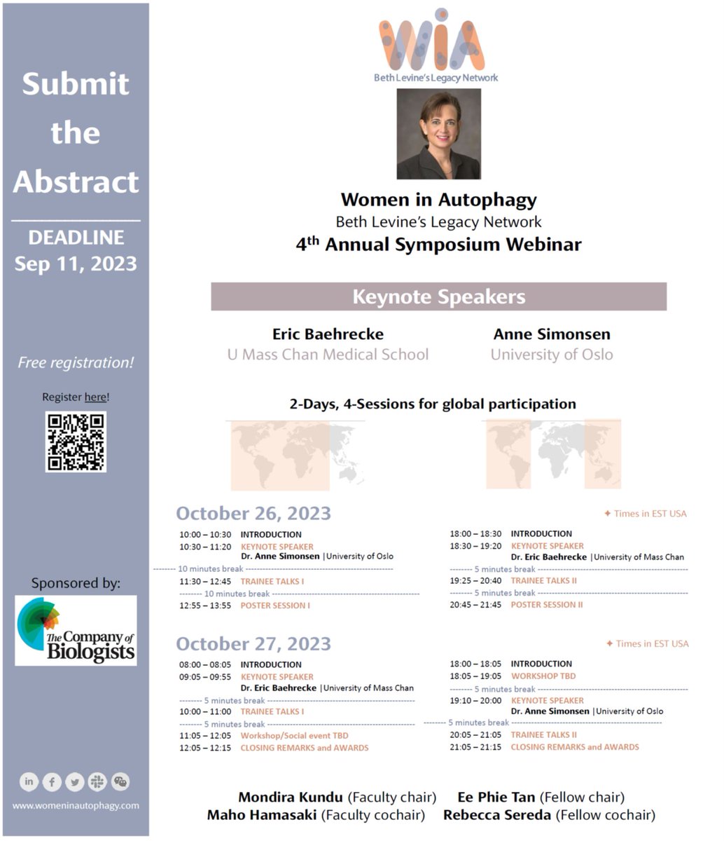 WAutophagy's tweet image. #AbstractDeadline In a few hours we will close our abstract submission for the Year&apos;s Event!! Where the best #autophagy research get broadcast worldwide...do you want to miss the opportunity to share your science? Submit your abstract here: forms.office.com/r/rEedcDxt1E