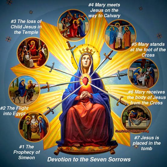 realasu's tweet photo. O, mother most holy and sorrowful, Queen of Martyrs, you who stood by your Son as He agonized on the cross; by the sufferings of your life, by that sword of pain that pierced your heart, by your perfect joy in heaven, look down on me kindly as I kneel before you, sympathizing with your sorrows and offering you my petition with childlike trust. Amen 🙏🏾.

Our Lady of Sorrows!
Pray for us.

#MemorialofOurLadyofSorrows