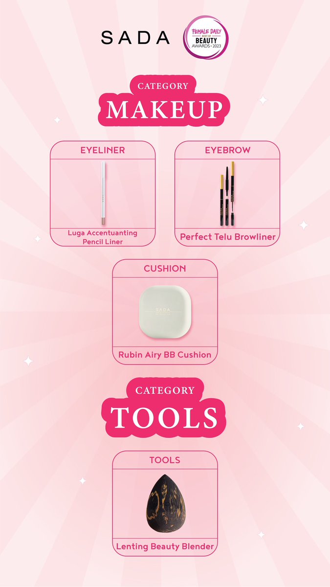 Happy Friday, SADAbestie! 🫶🏻

Masih ada waktu nih buat vote produk SADA favorit kamu di <a href="/femaledaily/">Female Daily</a> Best of Beauty Awards 2023! ❤️❤️❤️

Ditunggu vote-nya sampai tanggal 17 September yaa! 
Coba spill di sini, yang mana produk kesukaanmu?
