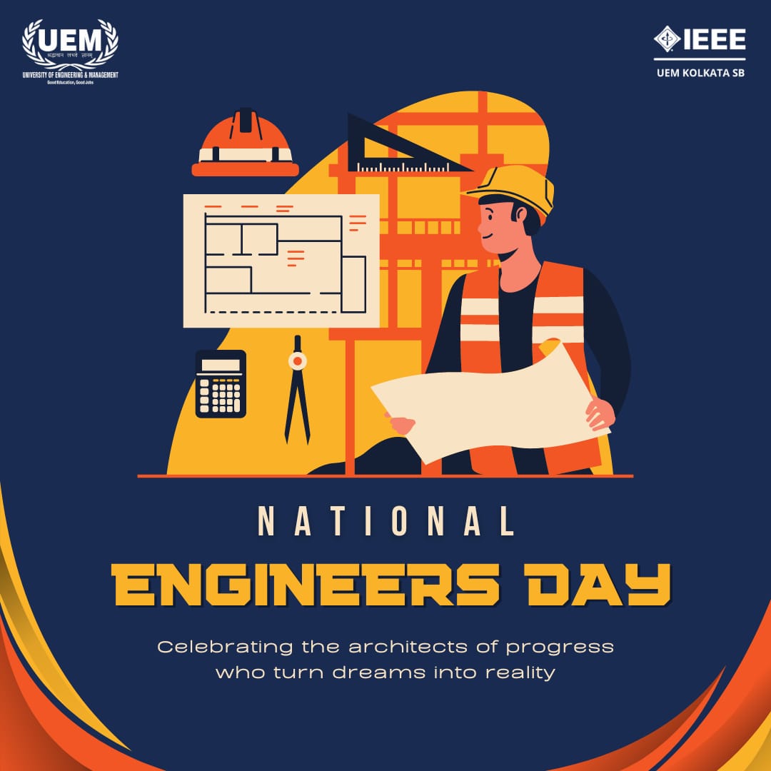 ieeesb_uemk's tweet image. Engineers&apos; Day acknowledges the creativity, commitment, and invention of engineers everywhere around the world. On this day, we celebrate their crucial contributions to shaping the fabric of today&apos;s world.

IEEE Student Branch UEM Kolkata wishes everyone a happy Engineers&apos; Day!