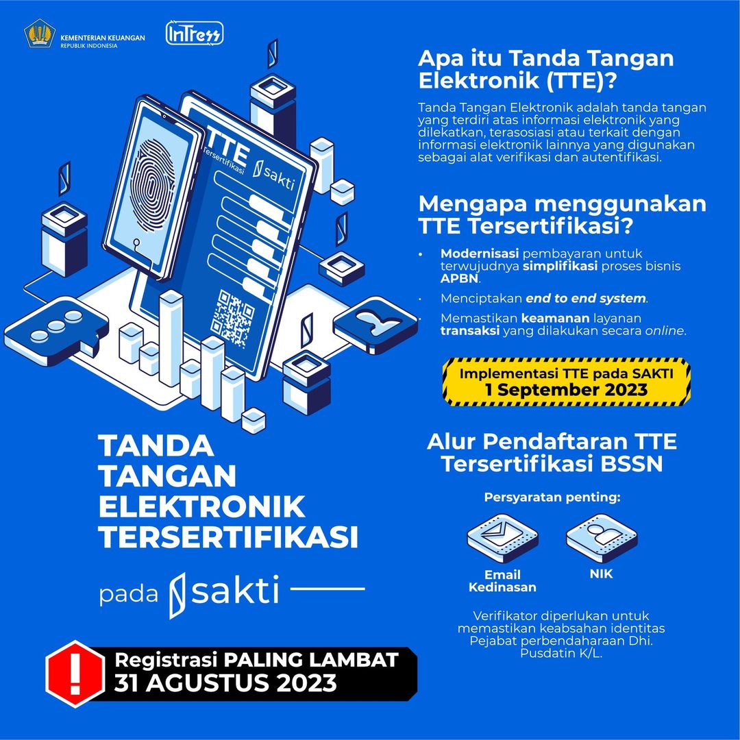 kppnbatam's tweet photo. Halo Mitra KPPN Batam

Yuk kita simak informasi seputar Tanda Tangan Elektronik (TTE)

Semoga bermanfaat!! https://t.co/YuvuvSZgRG