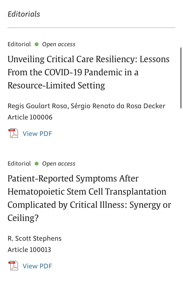 🦅 The Eagle has Landed! 🦅 The🥈ever issue of #journal_CHESTCritCare is out! sciencedirect.com/journal/chest-… We are fully #OpenAccess & fully committed to representing ALL of #ICU care. So check us out! 👀 Including 2️⃣ amazing editorials by Regis Rosa & R. Scott Stephens: