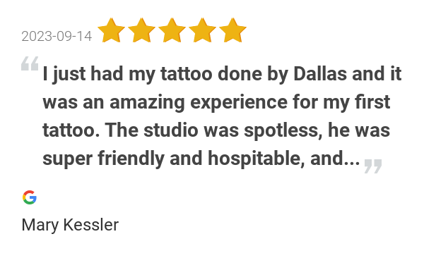 pensNneedles's tweet photo. New 5.0-star Review: "I just had my tattoo done by Dallas and it was an amazing experience for my first tattoo.... https://t.co/RLVBdYdBeW
