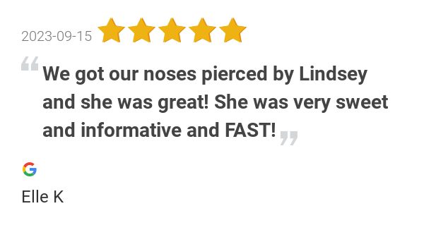 pensNneedles's tweet photo. New 5.0-star Review: "We got our noses pierced by Lindsey and she was great! She was very sweet and informative... https://t.co/BSqU1unUOR