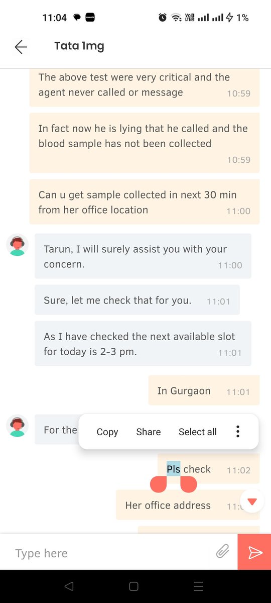 tarun_jasuja's tweet photo. @1mgOfficial @health minister Shameful Act by Tata 1Mg , Booked important Lab Test , No one came for collection and now support says " Sir pls reschedule your test" what a shame Playing with Health of Customer. https://t.co/tNHvOWffTI