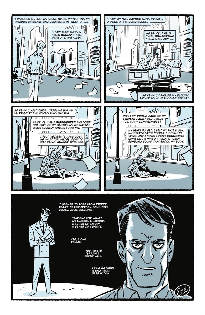 Yeah...Kevin Conroy wrote an autobiographical comic called 'Finding Batman' where he related his struggles as a closeted gay actor to Batman living dual identities. His very personal battle as a gay man gave birth to THE most iconic Batman performance of all time.