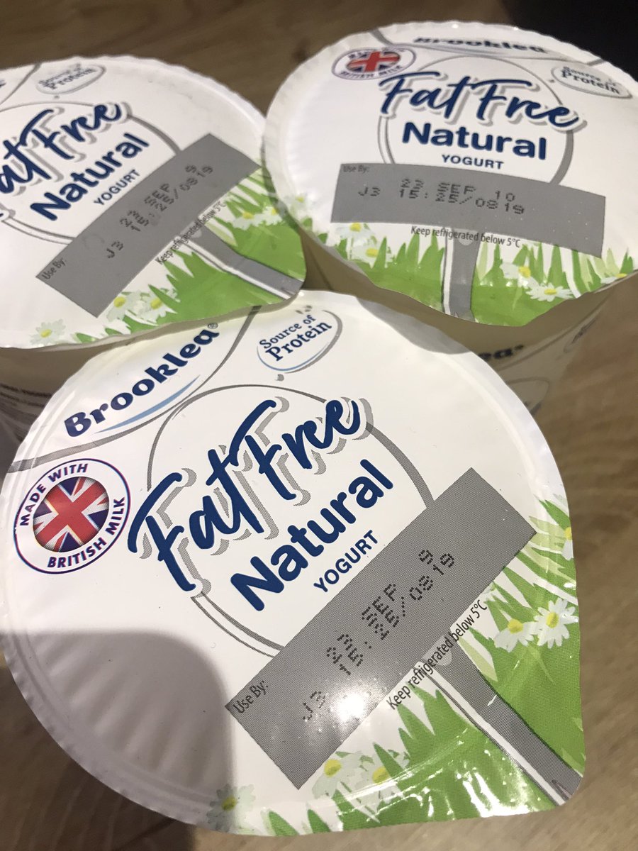 Olivers125's tweet photo. @AldiUK bought 3 fat free natural yogurt the other day from ALDI Welshpool. Just a heads up that the batch might be dodgy, all 3 we bought have pressurised and swollen up in the packaging. Any older ones we have are still fine. https://t.co/PdAygHGEBL