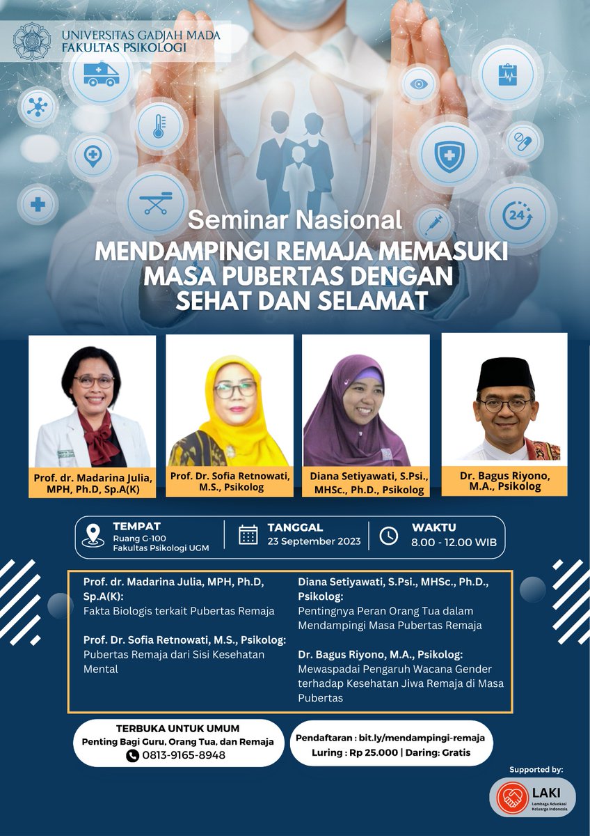 bagusriyono's tweet photo. [SEMINAR NASIONAL: MENDAMPINGI REMAJA MEMASUKI MASA PUBERTAS DENGAN SEHAT DAN SELAMAT]
Daftarkan segera
https://t.co/BquM1pqTZ9

INFAQ
Luring: Rp 25.000
Daring: Gratis
Pembayaran melalui Nomor Rekening Bank Permata Syariah 9901662131 an. Annisa Ardi Ayuningtyas
CP: 0813-9165-8948 https://t.co/ULarUtQSvY