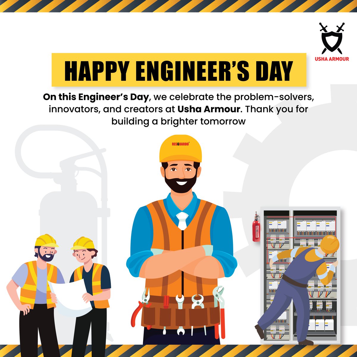 ushaarmour1's tweet photo. On this Engineer's Day, we celebrate the problem-solvers, innovators, and creators at Usha Armour. Thank you for building a brighter tomorrow!

#EngineersDay #UshaArmour #InnovationMatters #BuildingTomorrow https://t.co/zsC00iVtDF