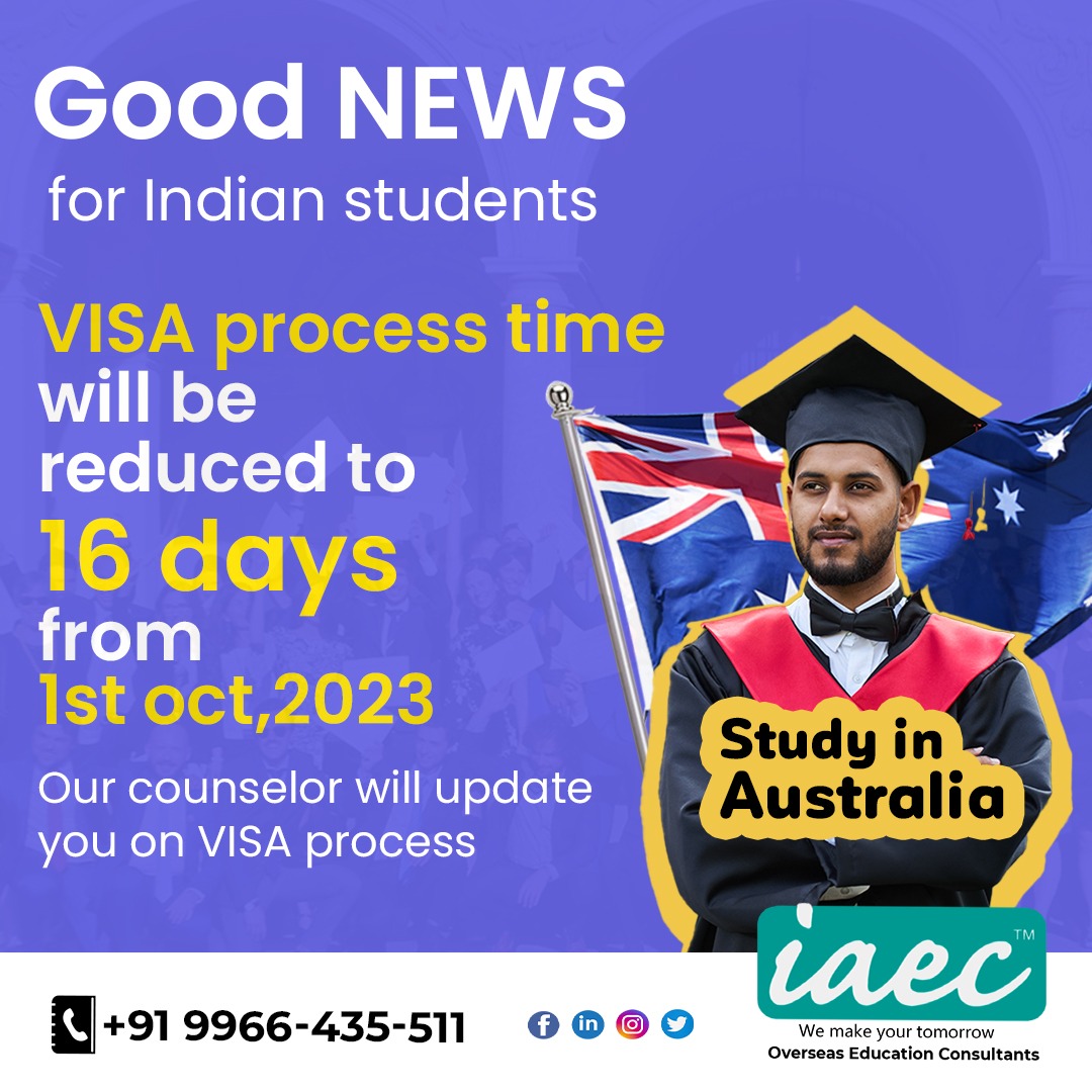 iaec_india's tweet image. Australia is reducing the VISA process time from 1st Oct, 2023.
#studyinaustralia #STEMPrograms #studyabraoad #studentvisa #visaprocess #australia