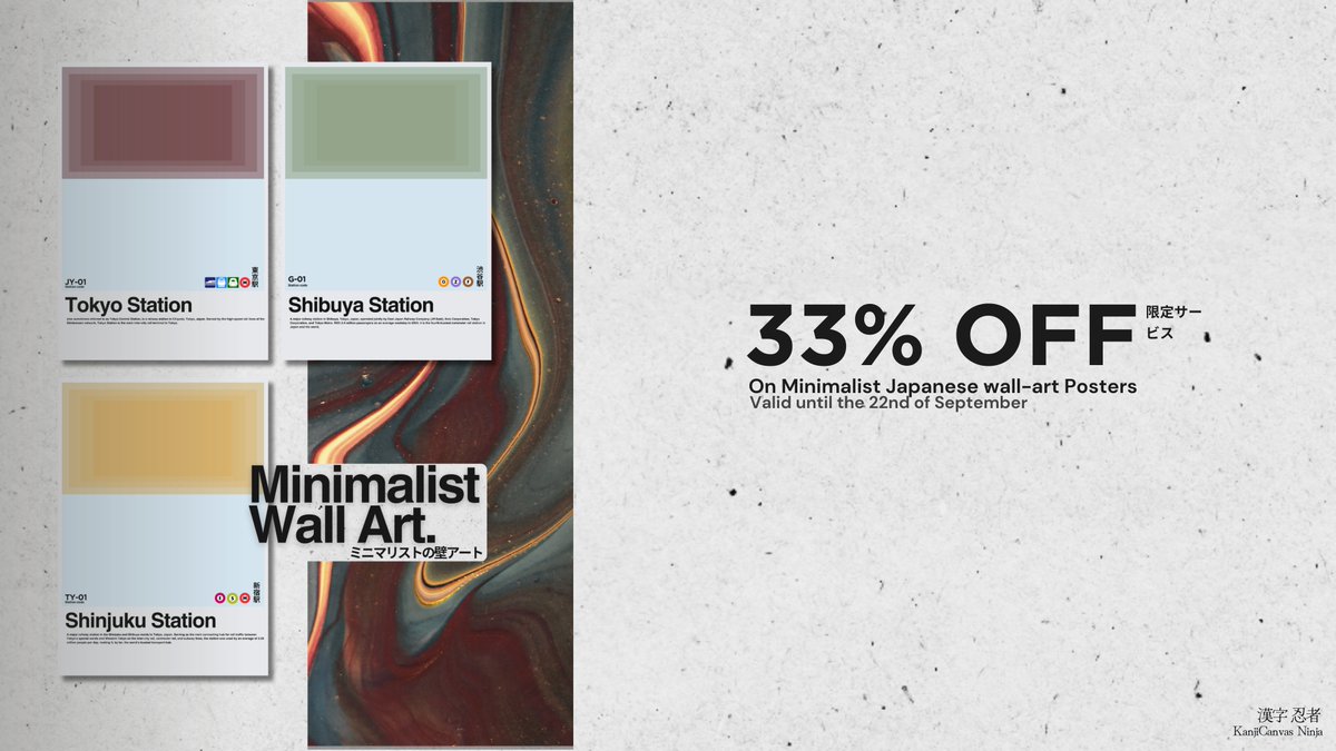 SALE!
Minimalist Wall art posters, perfect for your home
Now available at Gumroad for 33% off!

Valid till the 22nd of September.

kanjicanvas.gumroad.com/l/tmlkl/h4qszrn

#interiordesign #homedecor #decor #graphicdesign #print #printing #Buying #digitalpainting #minimalist