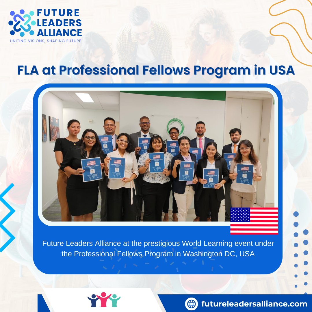 futureleaders90's tweet photo. We are thrilled to announce that our very own, Ms. Sana Naz, represented Future Leaders Alliance at the prestigious World Learning event under the Professional Fellows Program in Washington DC, USA 🇺🇸!

#FLA #FutureLeaders #WorldLearning #ProfessionalFellowsProgram #Empowerment https://t.co/JorlZk8z1t