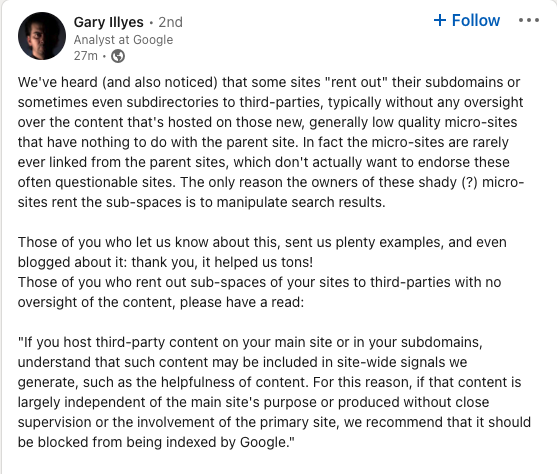 Are we talking about Big Parasite Domains here?  ;) 
#SEO