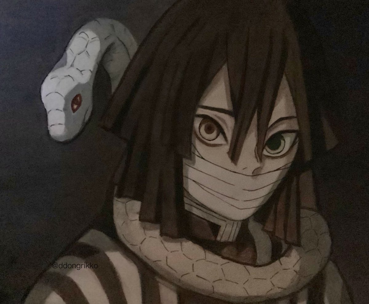 #伊黒小芭内誕生祭2023
#伊黒小芭内生誕祭2023
おめでとうございます㊗️
#伊黒小芭内　#鏑丸　#模写