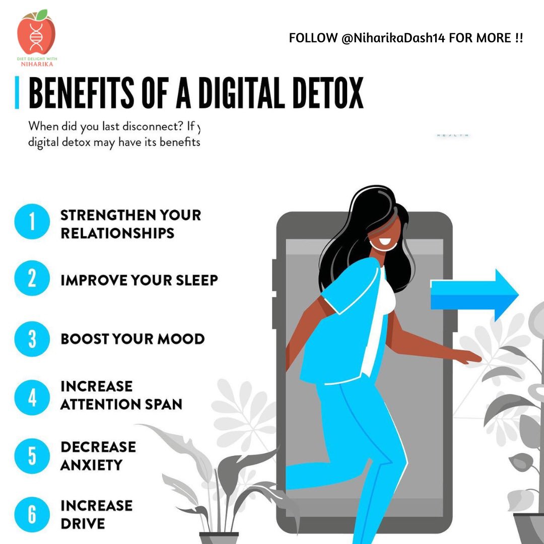 NiharikaDash14's tweet image. Sometimes we need to Digital Detox which means, Setting aside tech-free time to disconnect from screens📵 and reconnect with the real world.😍🌴

#digitaldetox #detox #bodydetox #foodadvices #HealthyEating #Dietitian #DietitianExpertise #trending #foodmemes #HealthyEating