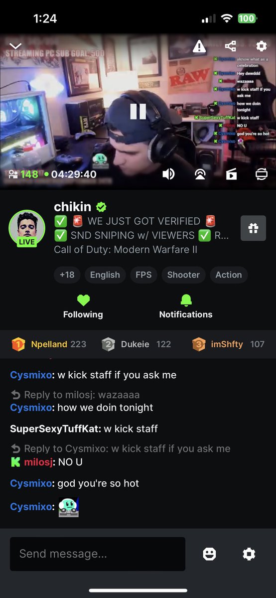 It’s official, i wanna cry. Dreamed of being a partnered streamer since I started. Love you guys beyond belief 💚

#kickontop