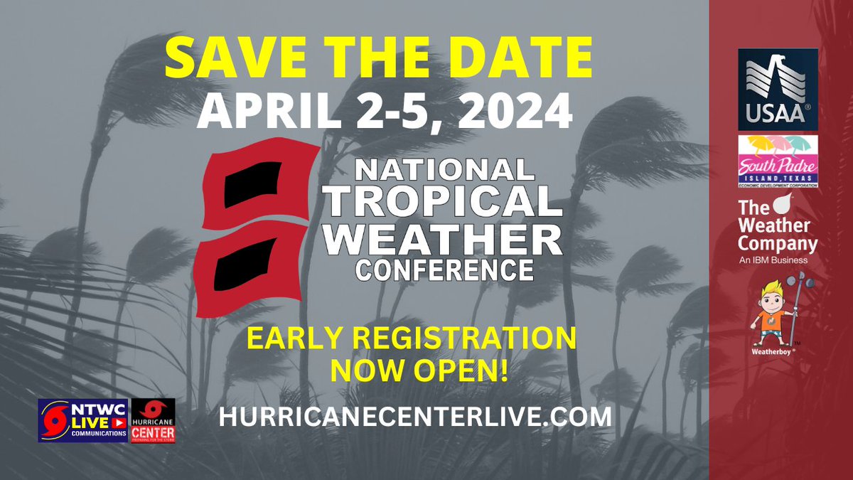 Save the Date! <a href="/TMainolfiWESH/">Tony Mainolfi</a> <a href="/WeatherWes/">Wes Hohenstein ☀</a> <a href="/weatherchannel/">The Weather Channel</a> @MattDevittWINK <a href="/WeatherProf/">Jeff Berardelli</a> <a href="/EdPiotrowski/">Ed Piotrowski</a> <a href="/JimCantore/">Jim Cantore</a> <a href="/ExtremeStorms/">Jim Edds</a> <a href="/wxbrad/">Brad Panovich</a> <a href="/WEARAllenStrum/">Allen Strum</a> <a href="/AlanSealls/">Alan Sealls</a> <a href="/RyanRickert4/">Ryan Rickert</a> <a href="/iCyclone/">Josh Morgerman</a> <a href="/Ginger_Zee/">Ginger Zee</a> <a href="/WeatherwithNick/">Meteorologist Nick Morganelli</a> <a href="/BelenNBCLA/">Belen De Leon</a> <a href="/Justin_Horne/">Justin Horne</a> <a href="/HerzogWeather/">Travis Herzog ⚡️</a>