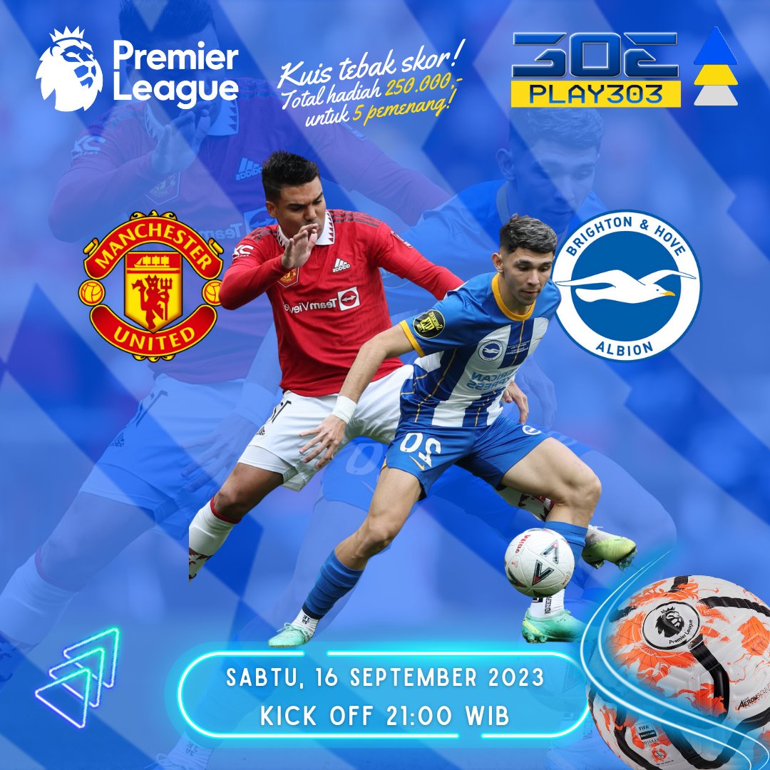 Agen_303's tweet photo. PREMIER LEAGUE MANCHESTER UTD VS BRIGHTON  Jawaban kuis silakan ke 
https://t.co/wL0VWgsmST

#Sepakbola #PremierLeague #situsjudionline #play303 #tebakskor #kuistebakskor #agenbola #bandarbola #judibola #situsterpercaya #agenjuditerpercaya #ManchesterUnited #Brighton https://t.co/Iz68ofkfjn