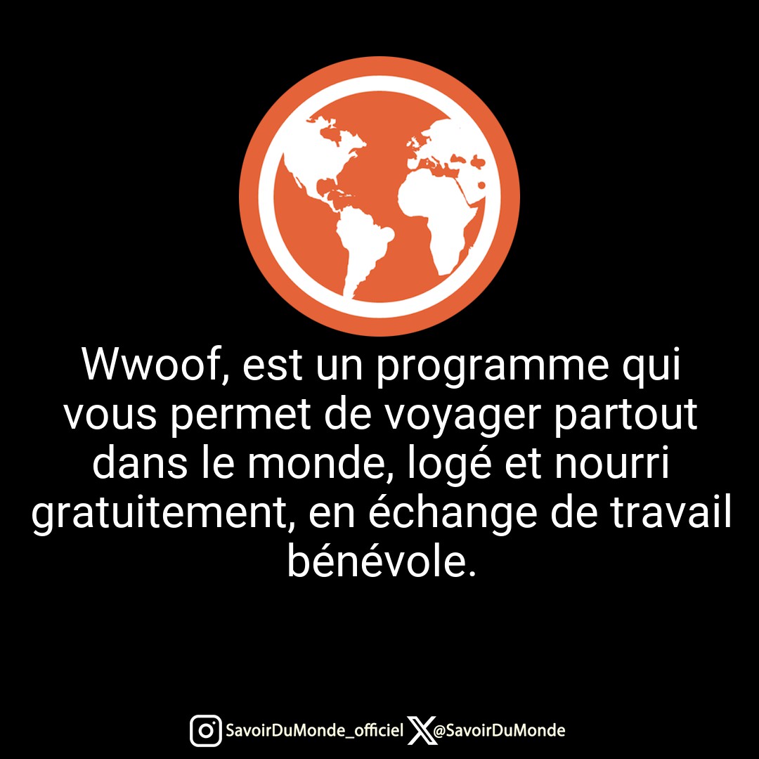 SavoirDuMonde's tweet photo. Wwoof, est un programme qui vous permet de voyager partout dans le monde, logé et nourri gratuitement, en échange de travail bénévole. https://t.co/uhbscBllfp
