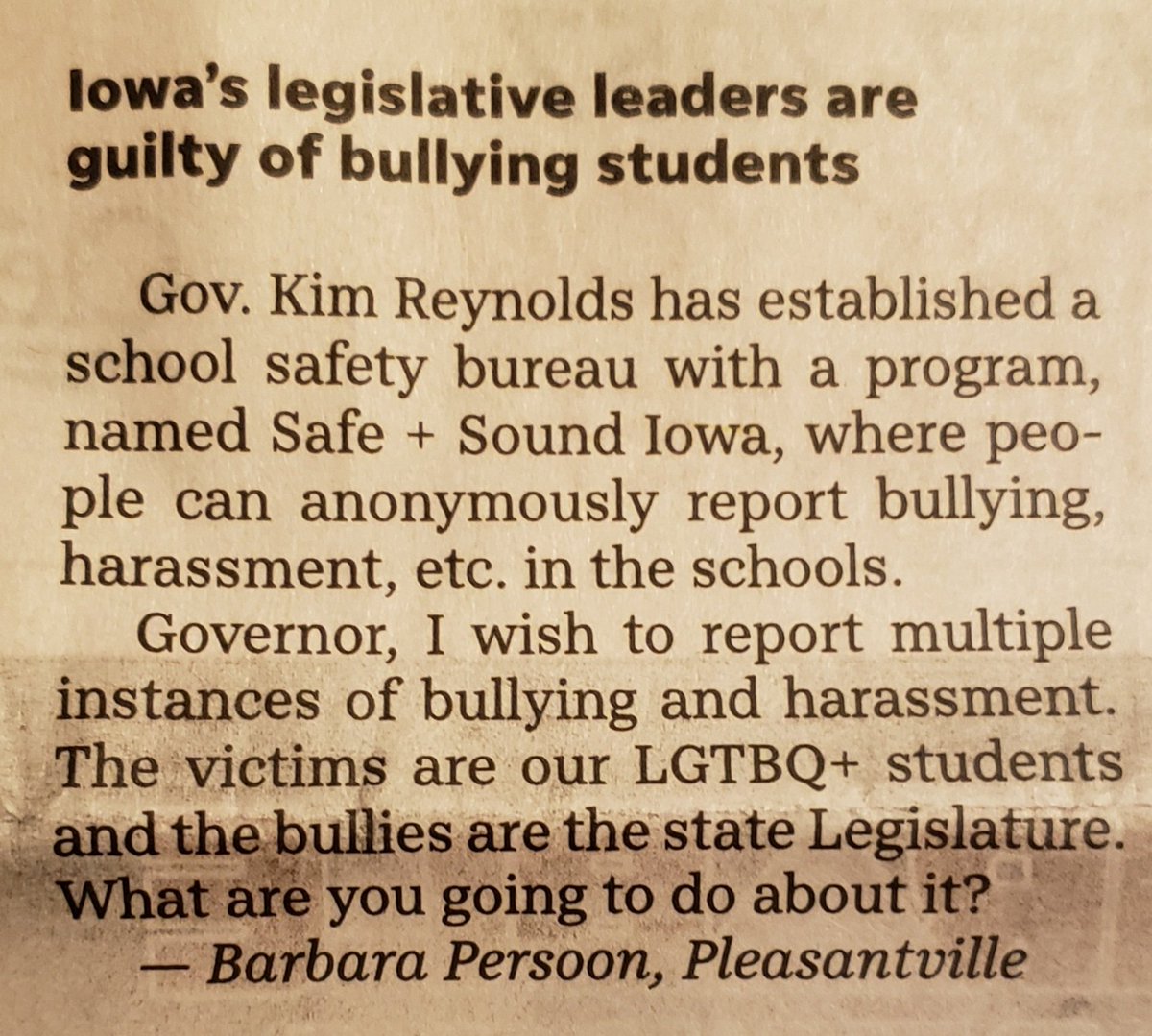 TurnageJohn's tweet photo. Des Moines Register, Letters To The Editor, 9-14-23...
Teachable moment. https://t.co/DtEaU83sEr