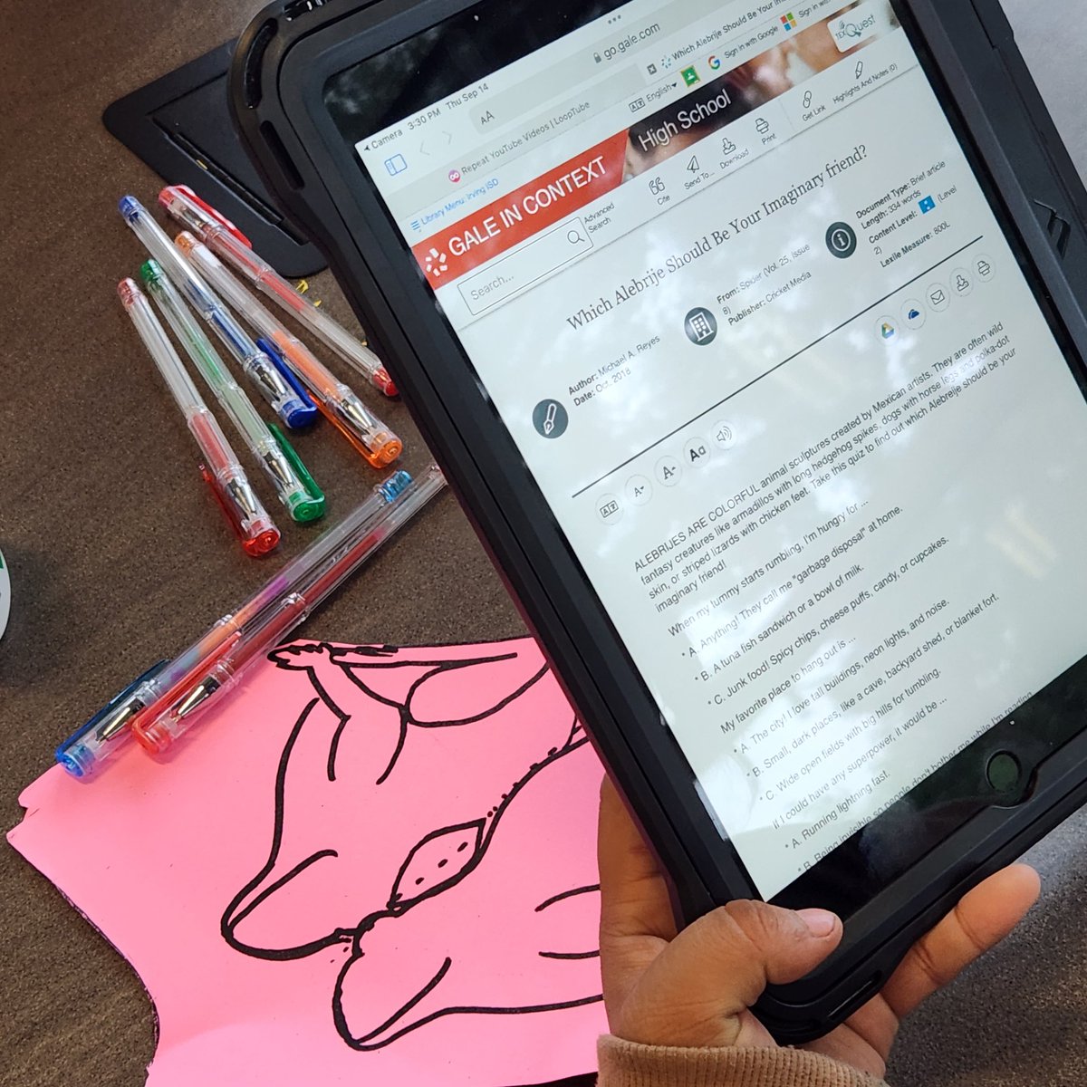 CardwellReads's tweet photo. Today @MsDayBCCPC visited the library to celebrate #dotday and the start of #HispanicHeritageMonth by reading The Dot, learning about Pedro Linares, using our premium resources and creating paper Alebrijes. #irvingreads @IrvingISD @IrvingFineArts @CardwellPrep @IrvingLibraries https://t.co/2cxkhqxdEG