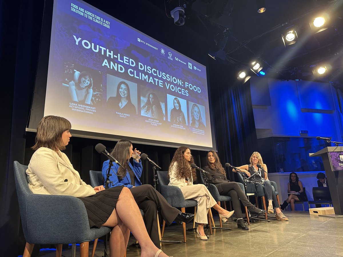 So inspired by the youth-led discussion @foodtank climate week summit! From @sagelenier, founder of Sustainable and Just Future, “food brings people out of apathy and into action”