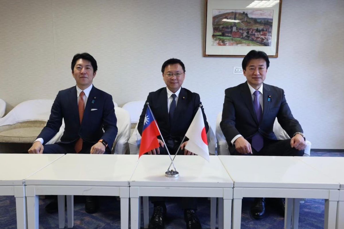 ChaoTienLin's tweet photo. Congratulations to @kihara_minoru on becoming Minister of Defence. In January we discussed #Taiwan 🇹🇼 security and #US 🇺🇸-#Japan 🇯🇵 collaboration for peace. We share sister cities, #Kaohsiung and #Kumamoto, with TSMC. Excited for cooperation! https://t.co/V1ySYskNGQ