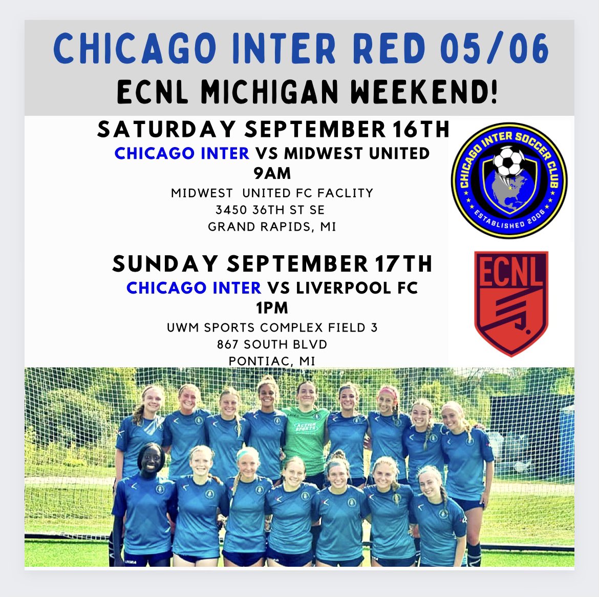 Chicago Inter ECNL Class of 24 (@inter06red) on Twitter photo Road Trip!! Looking forward to an exciting weekend in Michigan. <a href="/chiINTER/">Chicago Inter SC</a> <a href="/ECNLgirls/">ECNL Girls</a> <a href="/ImYouthSoccer/">ECNL/GA/Recruiting/College Soccer</a> <a href="/TheSoccerWire/">SoccerWire</a> Road Trip!! Looking forward to an exciting weekend in Michigan. <a href="/chiINTER/">Chicago Inter SC</a> <a href="/ECNLgirls/">ECNL Girls</a> <a href="/ImYouthSoccer/">ECNL/GA/Recruiting/College Soccer</a> <a href="/TheSoccerWire/">SoccerWire</a>