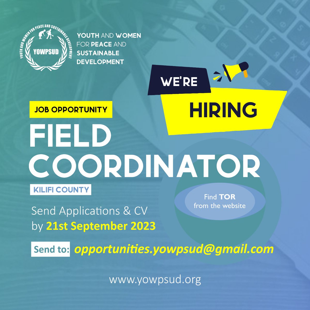 21way1's tweet photo. Apply the position at @YOWPSUD_
#fieldcoordinator π #jobs keep
#fridaymorning @tendasasa @theGCERF https://t.co/fTr2aICdVW
