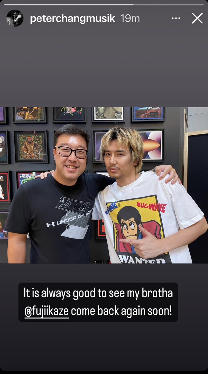 scottie2jp's tweet photo. またPeterさんだね!
レコーディング終わったんだね
Peter Changさんストーリー
https://t.co/9N1E4PUSF3
#interscoperecords #FujiiKaze #藤井風 Fujii Kaze #bugwave https://t.co/5twsIUHWuE